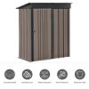 TOPMAX Patio 5ft Wx3ft. L Garden Shed, Metal Lean-to Storage Shed with Adjustable Shelf and Lockable Door, Tool Cabinet for Backyard, Lawn, Garden, Br