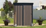 TOPMAX Patio 5ft Wx3ft. L Garden Shed, Metal Lean-to Storage Shed with Adjustable Shelf and Lockable Door, Tool Cabinet for Backyard, Lawn, Garden, Br