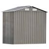 TOPMAX Patio 6ft x4ft Bike Shed Garden Shed, Metal Storage Shed with Adjustable Shelf and Lockable Door, Tool Cabinet with Vents and Foundation for Ba
