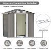 TOPMAX Patio 6ft x4ft Bike Shed Garden Shed, Metal Storage Shed with Adjustable Shelf and Lockable Door, Tool Cabinet with Vents and Foundation for Ba