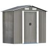 TOPMAX Patio 6ft x4ft Bike Shed Garden Shed, Metal Storage Shed with Adjustable Shelf and Lockable Door, Tool Cabinet with Vents and Foundation for Ba