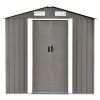 TOPMAX Patio 6ft x4ft Bike Shed Garden Shed, Metal Storage Shed with Adjustable Shelf and Lockable Door, Tool Cabinet with Vents and Foundation for Ba