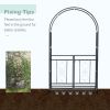 Outsunny 81" Metal Garden Arbor with Double Doors, Locking Gate, Climbing Vine Frame with Heart Motifs, Arch for Wedding, Bridal Party Decoration, Gre