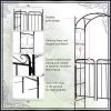 Outsunny 84" Garden Arch Arbor with Gate, Metal Arch Trellis, Garden Archway for Climbing Vines, Wedding Ceremony Decoration, Flourishes & Arrow Tips,