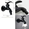 Black Wall Mounted Basin Tap Washing Machine Faucet Kitchen Faucet Brass Single Cold Water Tap G 1/2"