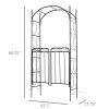 Outsunny 84" Garden Arch Arbor with Gate, Metal Arch Trellis, Garden Archway for Climbing Vines, Wedding Ceremony Decoration, Flourishes & Arrow Tips,