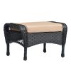 2 Pcs Outdoor Ottomans Rattan