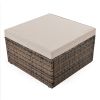 GO 8-piece Outdoor Wicker Sofa Set, Rattan Sofa Lounger, With Colorful Pillows, Conversation Sofa, For Patio, Garden, Deck, Brown Wicker, Beige Cushio