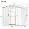 TOPMAX Patio 6ft x4ft Bike Shed Garden Shed, Metal Storage Shed with Adjustable Shelf and Lockable Door, Tool Cabinet with Vents and Foundation for Ba