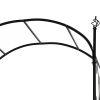 Outsunny 84" Garden Arch Arbor with Gate, Metal Arch Trellis, Garden Archway for Climbing Vines, Wedding Ceremony Decoration, Flourishes & Arrow Tips,