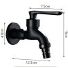 Black Wall Mounted Washing Machine Faucet Kitchen Faucet Basin Tap Brass Single Cold Water Tap G 1/2"