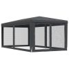 Party Tent with 6 Mesh Sidewalls Anthracite 9.8'x19.7' HDPE