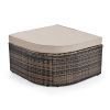 GO 8-piece Outdoor Wicker Sofa Set, Rattan Sofa Lounger, With Colorful Pillows, Conversation Sofa, For Patio, Garden, Deck, Brown Wicker, Beige Cushio