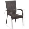5 Piece Patio Dining Set Brown