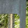 13x13x44" Tall Contemporary Sphere Outdoor Water Fountain, Cement/Concrete Outdoor Fountain, Antique Blue Raindrop Water Feature with Light For Garden