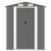 Garden Shed Light Gray 75.6"x140.6"x87.8" Galvanized Steel