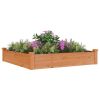 Garden Raised Bed with Liner Brown 47.2"x47.2"x9.8" Solid Wood Fir