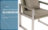 Full aluminum woven rattan double sofa+coffee table