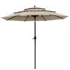 10Ft 3-Tiers Patio Umbrella Khaki