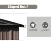 TOPMAX Patio 5ft Wx3ft. L Garden Shed, Metal Lean-to Storage Shed with Adjustable Shelf and Lockable Door, Tool Cabinet for Backyard, Lawn, Garden, Br