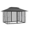 Gazebo with Sidewalls Anthracite 157.5"x118.1"x106.3" Steel
