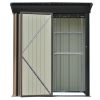 TOPMAX Patio 5ft Wx3ft. L Garden Shed, Metal Lean-to Storage Shed with Adjustable Shelf and Lockable Door, Tool Cabinet for Backyard, Lawn, Garden, Br