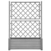 Garden Planter with Trellis 39.4"x16.9"x55.9" PP Stone Gray