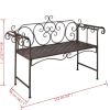 Patio Bench 52" Steel Antique Brown