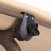 3 Person Outdoor Patio Swing; Steel Frame Textilene Seats Steel Frame Swing Chair; Beige