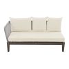 TOPMAX Modern 5-Person Outdoor Seating Group with Cushions Rope Waved Patio Sofa Set for Garden, Lawn, Poolside, L-Shaped, Gray+Beige