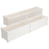Garden Raised Beds 2 pcs White 59.1"x12.2"x12.2" Solid Wood Pine