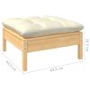 7 Piece Patio Lounge Set with Cream Cushions Pinewood