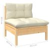 7 Piece Patio Lounge Set with Cream Cushions Pinewood