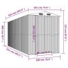 Garden Shed Light Gray 75.6"x205.9"x87.8" Galvanized Steel
