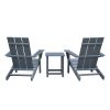 3Pcs Outdoor Adirondack Chairs Patio Lawn Chairs with Side Table,for Deck Garden Backyard Balcony,Dark Grey