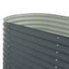 Garden Raised Bed 126"x31.5"x31.9" Galvanized Steel Gray