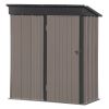 TOPMAX Patio 5ft Wx3ft. L Garden Shed, Metal Lean-to Storage Shed with Adjustable Shelf and Lockable Door, Tool Cabinet for Backyard, Lawn, Garden, Br