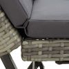 Patio Bench with Cushions 69.3" Gray Poly Rattan