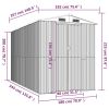 Garden Shed Dark Brown 75.6"x140.6"x87.8" Galvanized Steel