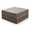 GO 8-piece Outdoor Wicker Sofa Set, Rattan Sofa Lounger, With Colorful Pillows, Conversation Sofa, For Patio, Garden, Deck, Brown Wicker, Beige Cushio