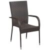 5 Piece Patio Dining Set Brown