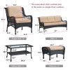 2 Pcs Outdoor Ottomans Rattan