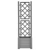 Garden Planter with Trellis 16.9"x16.9"x55.9" PP Stone Gray
