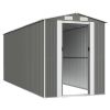 Garden Shed Light Gray 75.6"x205.9"x87.8" Galvanized Steel