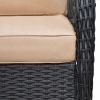 6-Piece Patio Furniture Set, Hand-woven Rattan Outdoor Conversation Set for Backyard, 3 Seater Sofa, 2 Single Chair and 1 Coffee Table
