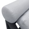Recliner Patio Chair with Cushions and Ottoman,Waterproof Fabric Soft Cushions with Aluminium Frame