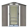 TOPMAX Patio 6ft x4ft Bike Shed Garden Shed, Metal Storage Shed with Adjustable Shelf and Lockable Door, Tool Cabinet with Vents and Foundation for Ba