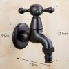Black Washing Machine Faucet Antique Kitchen Faucet Wall Mounted Basin Tap Brass Single Cold Water Tap G 1/2"