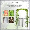Outsunny 84" Garden Arch Arbor with Gate, Metal Arch Trellis, Garden Archway for Climbing Vines, Wedding Ceremony Decoration, Flourishes & Arrow Tips,