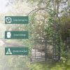 Outsunny 81" Metal Garden Arbor with Double Doors, Locking Gate, Climbing Vine Frame with Heart Motifs, Arch for Wedding, Bridal Party Decoration, Gre